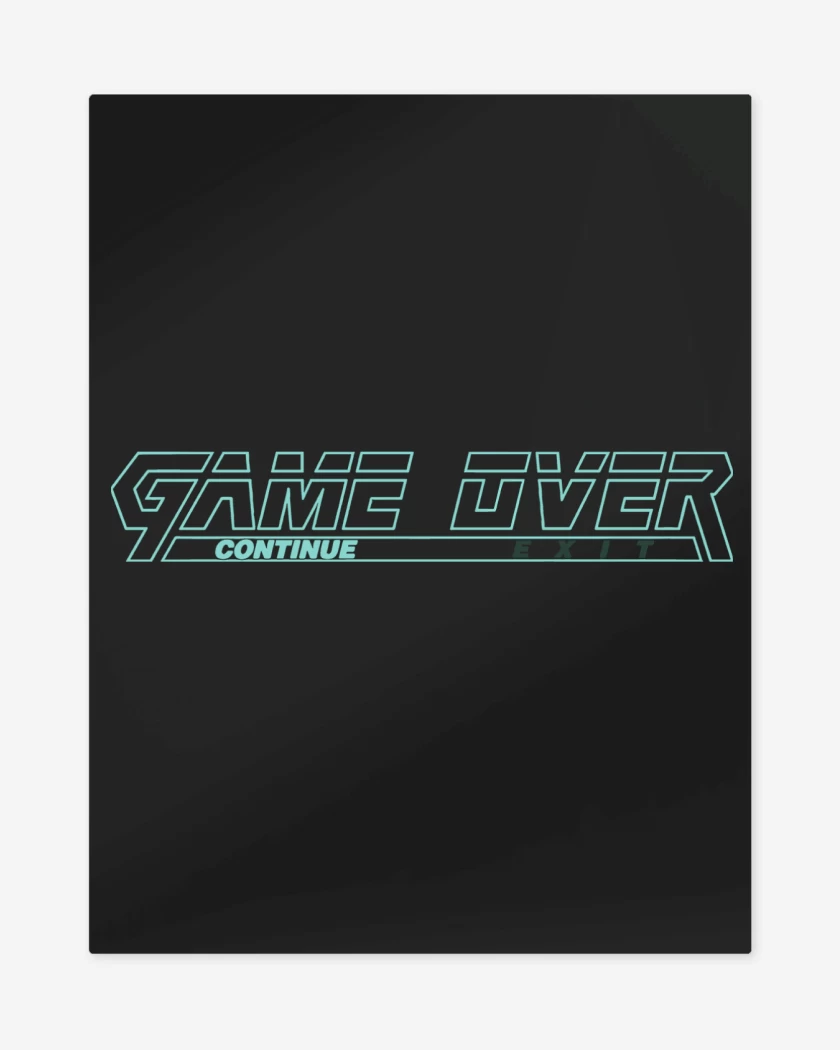 Print metalico Negro de Metal Gear Solid Game Over