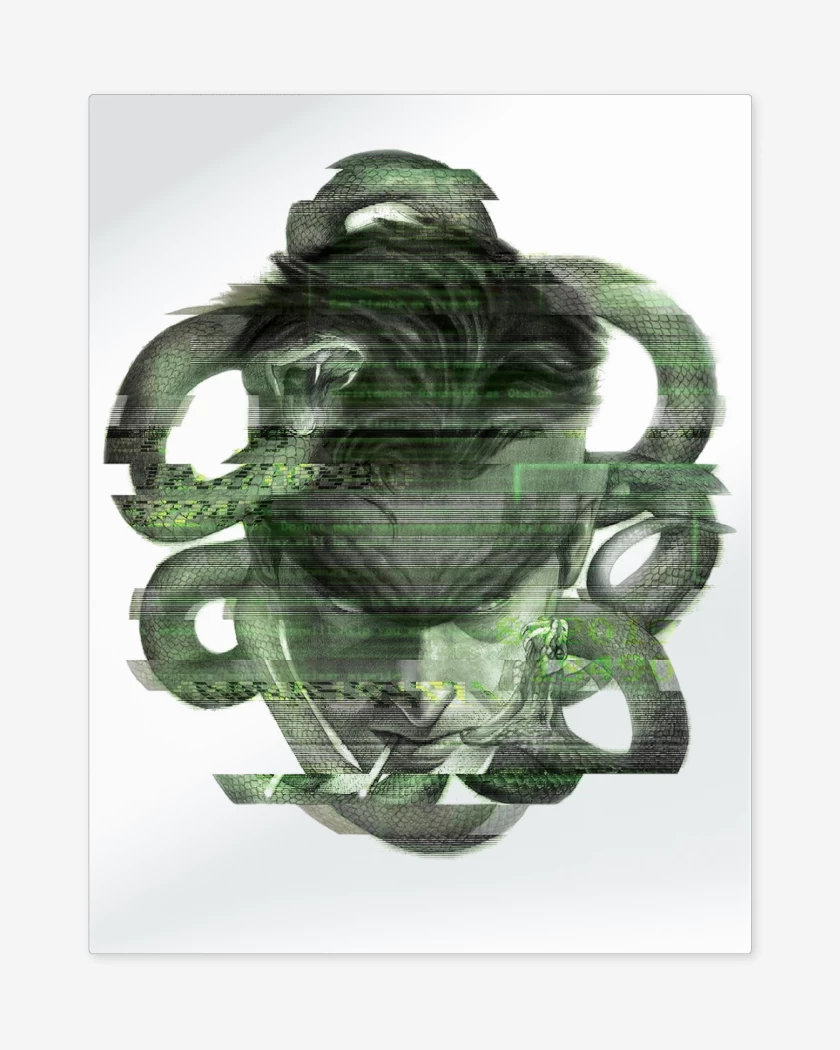 Print metalico Blanco de Metal Gear Solid Snake