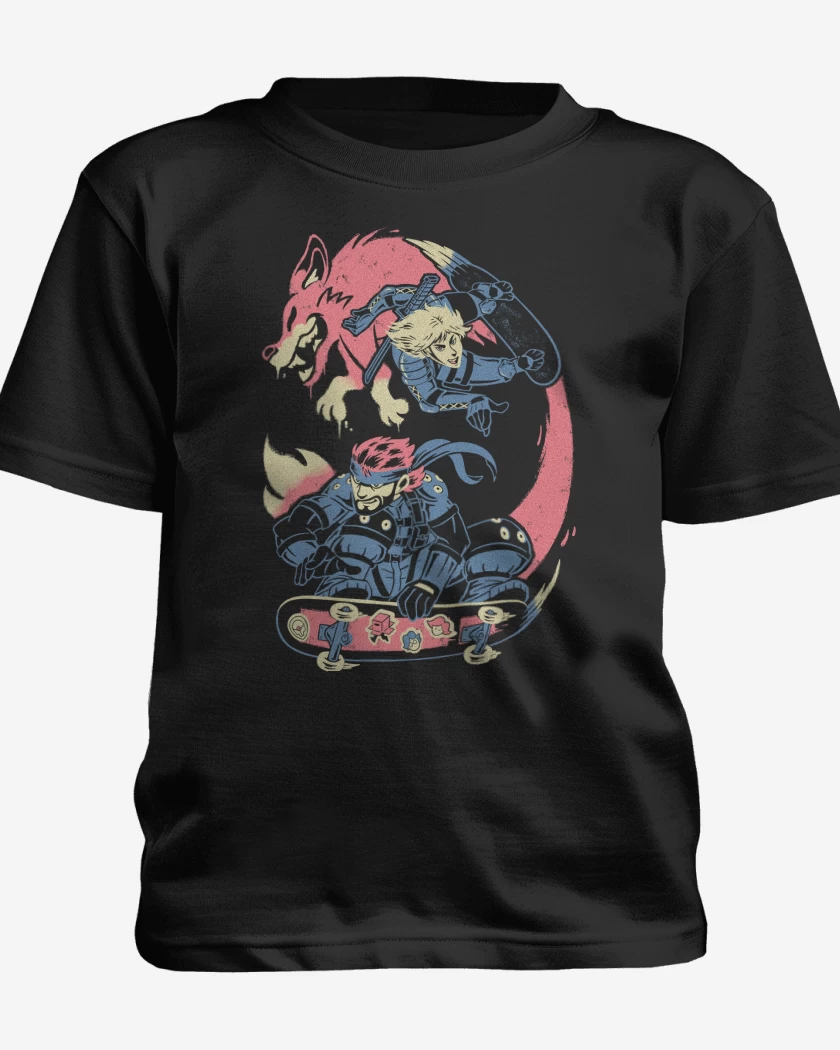 Polera de niño Negro de Metal Gear Solid Skate