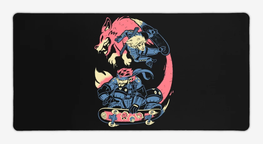 Mouse pad Gamer Negro de Metal Gear Solid Skate