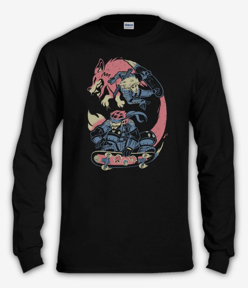 Polera manga larga Negro de Metal Gear Solid Skate