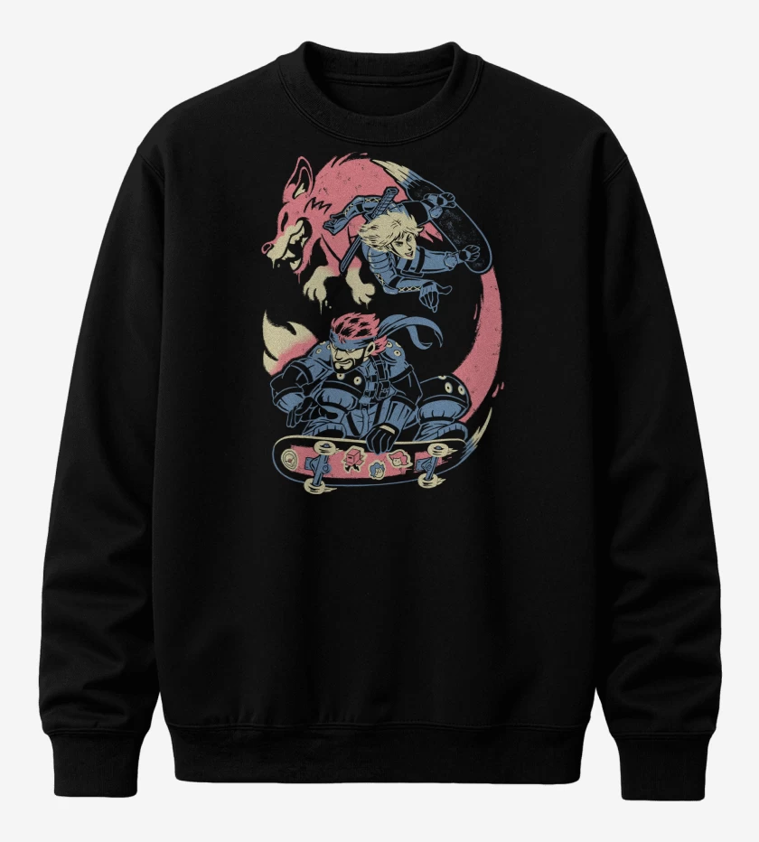 Poleron polo Negro de Metal Gear Solid Skate