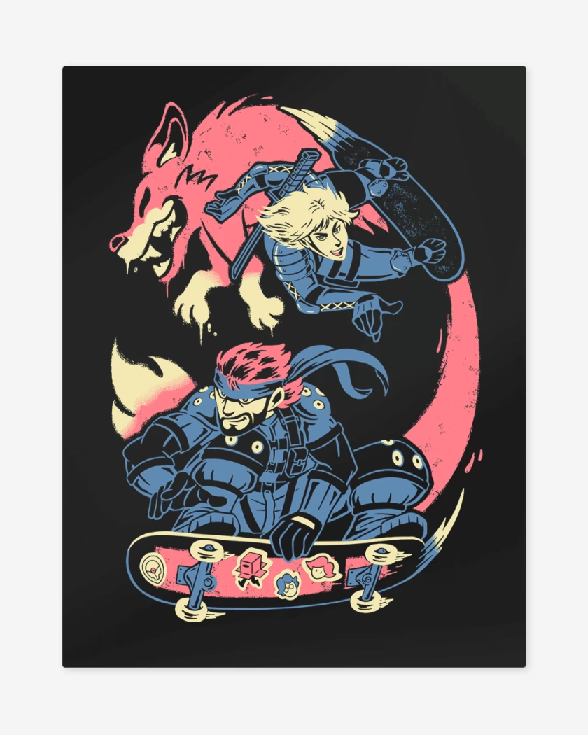 Print metalico Negro de Metal Gear Solid Skate