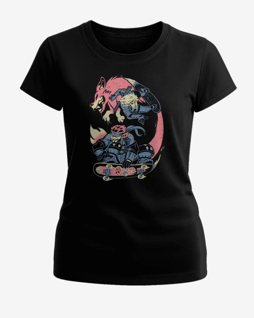 Polera de Mujer Negro de Metal Gear Solid Skate