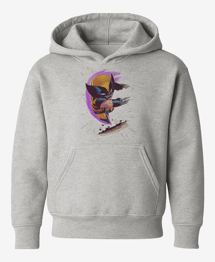 Poleron de niño Gris Melange de Chibi Wolverine