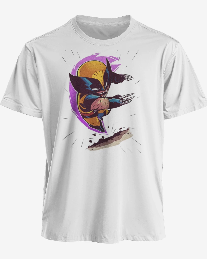 Polera premium Blanco de Chibi Wolverine