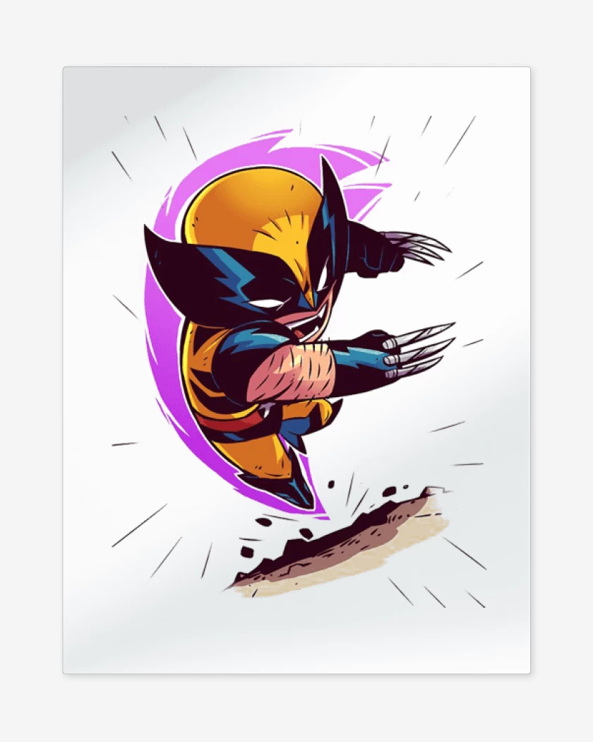 Print metalico Blanco de Chibi Wolverine