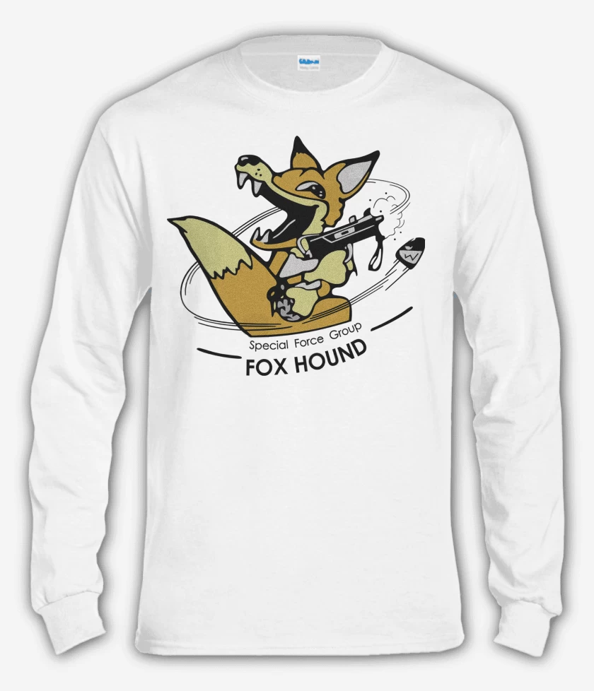 Polera manga larga Blanco de Metal Gear Special Force Fox Hound