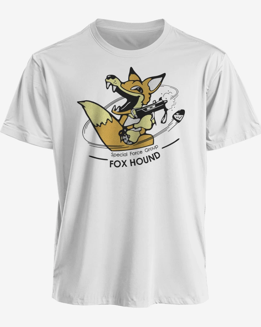 Polera premium Blanco de Metal Gear Special Force Fox Hound
