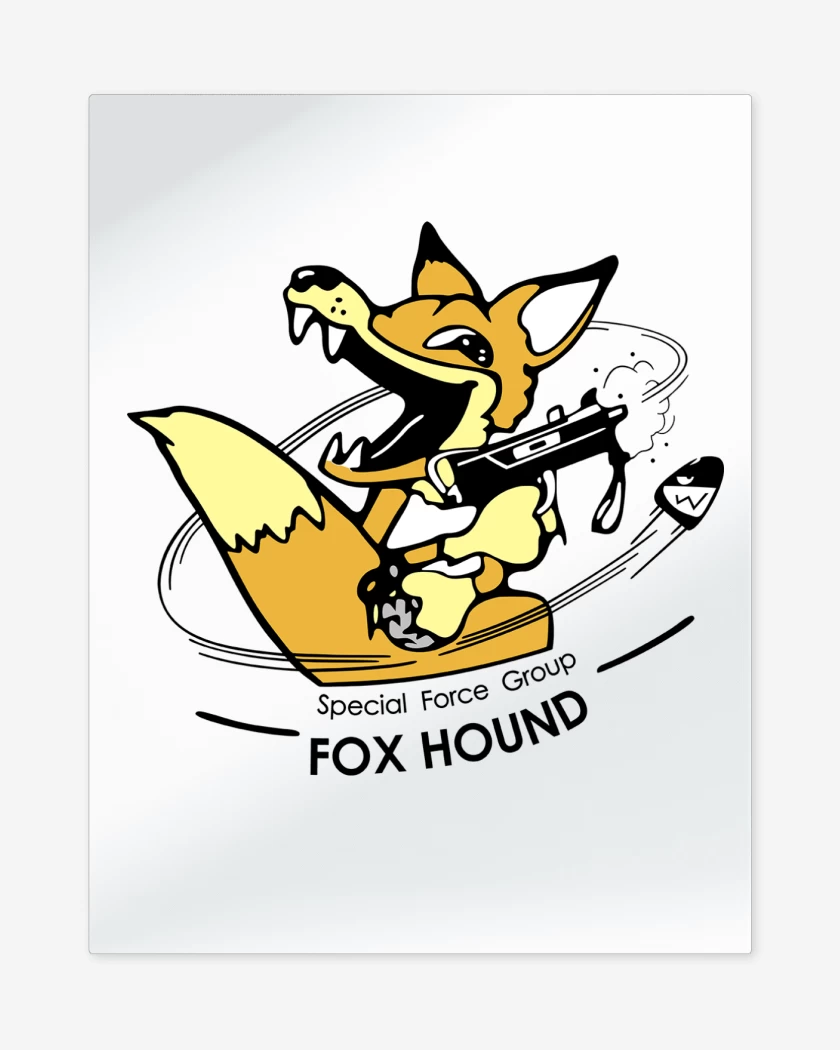 Print metalico Blanco de Metal Gear Special Force Fox Hound