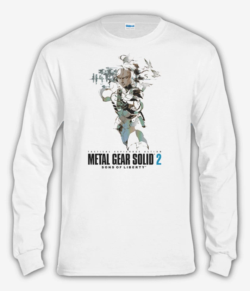 Polera manga larga Blanco de Metal Gear Solid 2 Raiden