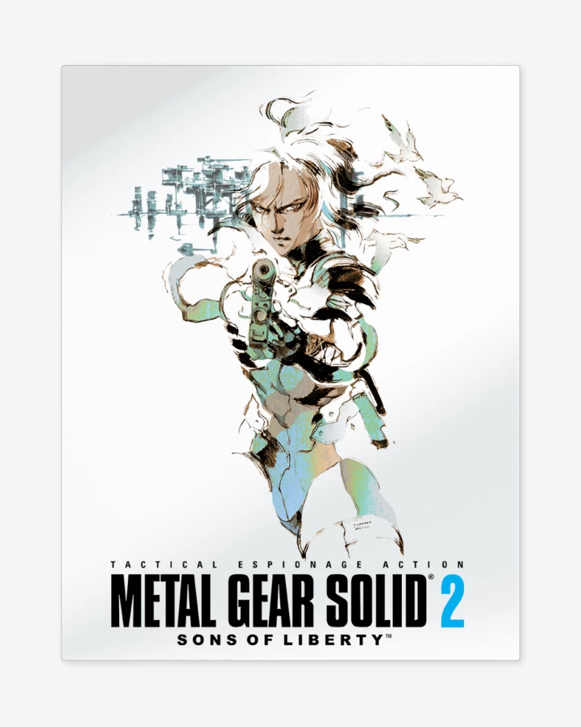 Print metalico Blanco de Metal Gear Solid 2 Raiden