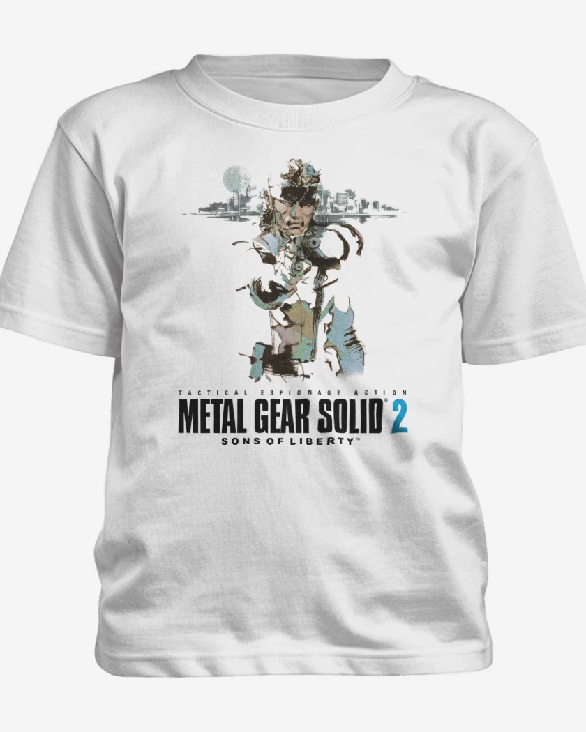 Polera de niño Blanco de Metal Gear Solid 2 Sons of Liberty Solid Snak