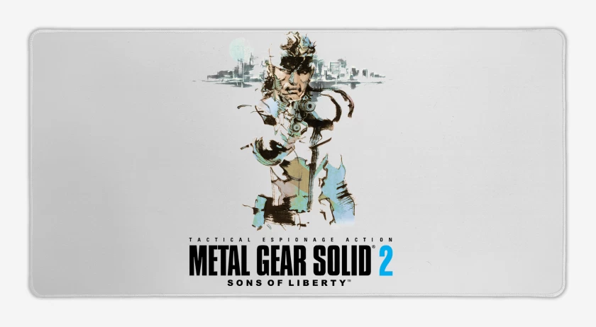 Mouse pad Gamer Blanco de Metal Gear Solid 2 Sons of Liberty Solid Snak