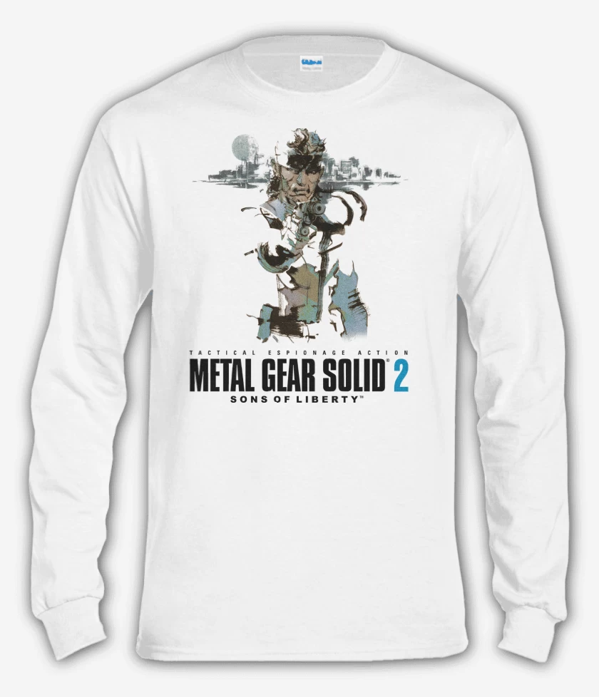 Polera manga larga Blanco de Metal Gear Solid 2 Sons of Liberty Solid Snak
