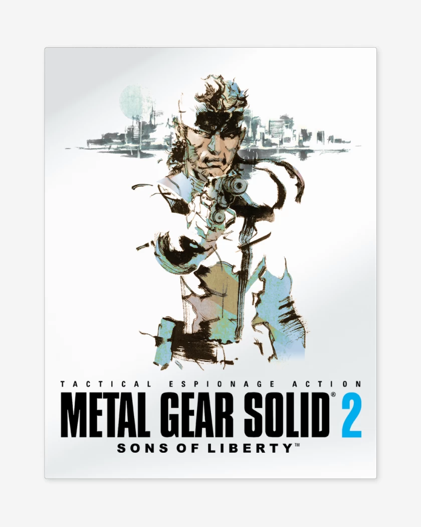 Print metalico Blanco de Metal Gear Solid 2 Sons of Liberty Solid Snak
