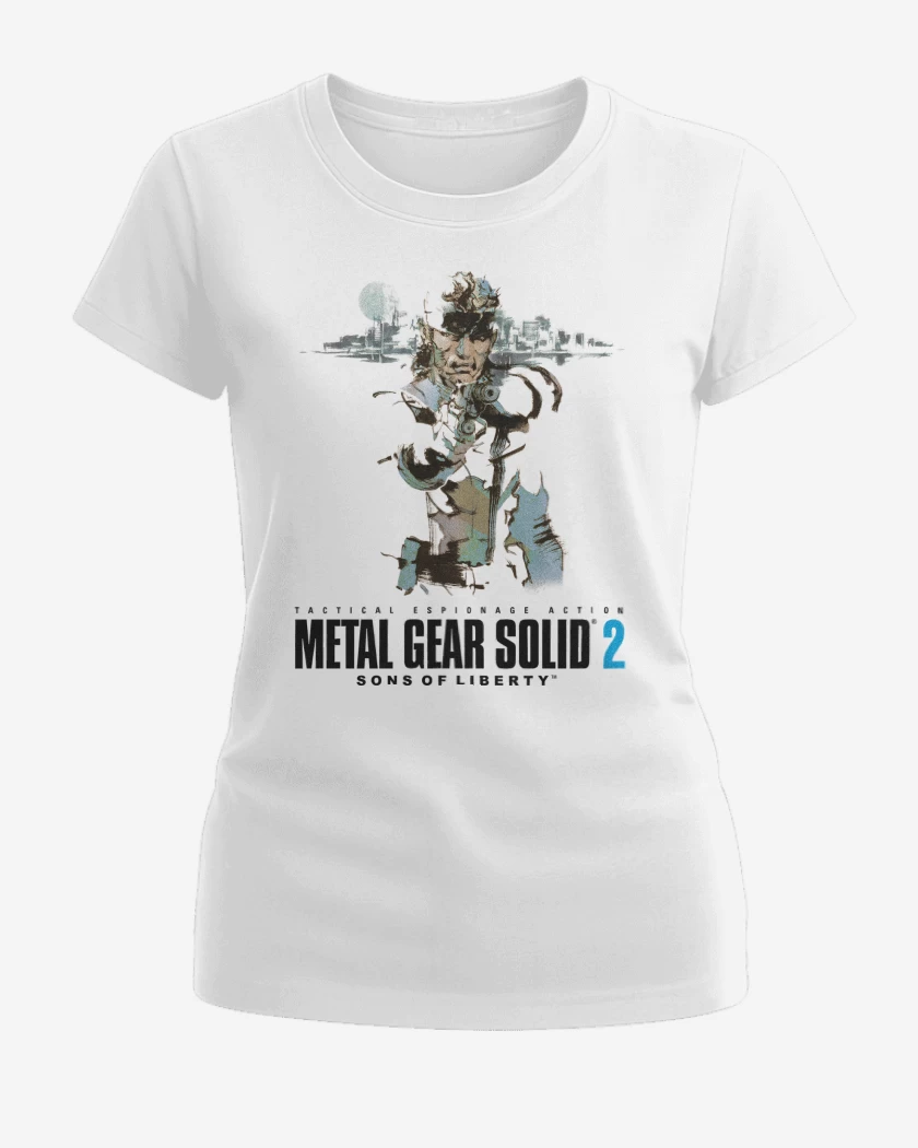 Polera de Mujer Blanco de Metal Gear Solid 2 Sons of Liberty Solid Snak