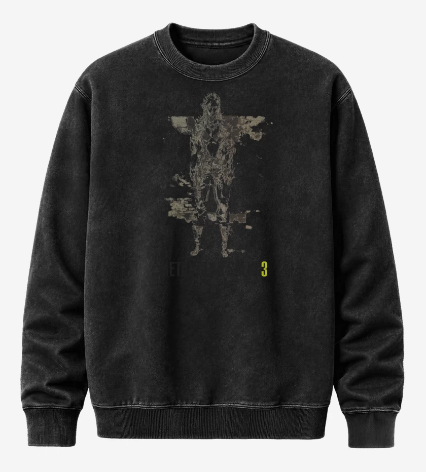Poleron Polo Acid Wash Negro de Metal Gear Solid 3 Snake Eater Eva