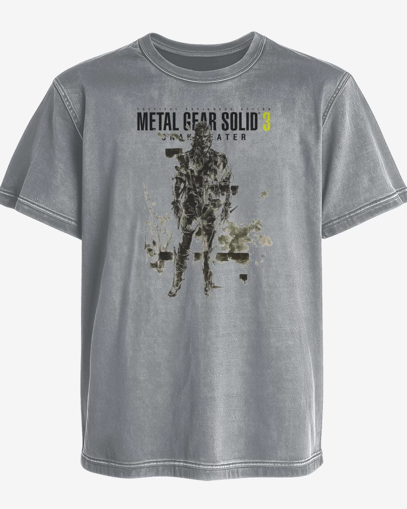 Polera desgastada Gris Melange de Metal Gear Solid 3 Snake Eater Naked Snake