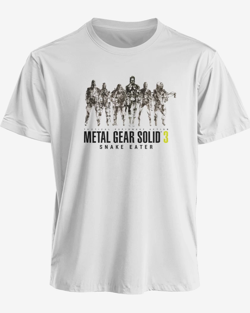 Polera premium Blanco de Metal Gear Solid 3 Snake Eater Unidad Cobra