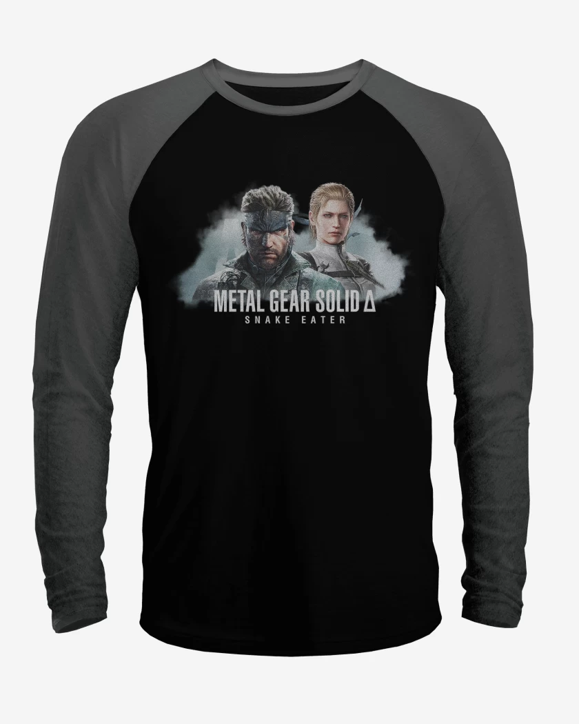 Polera Raglan Negro / Negro Heather de Metal Gear Solid Delta Snake Eater
