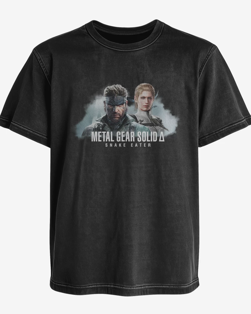 Polera desgastada Negro de Metal Gear Solid Delta Snake Eater