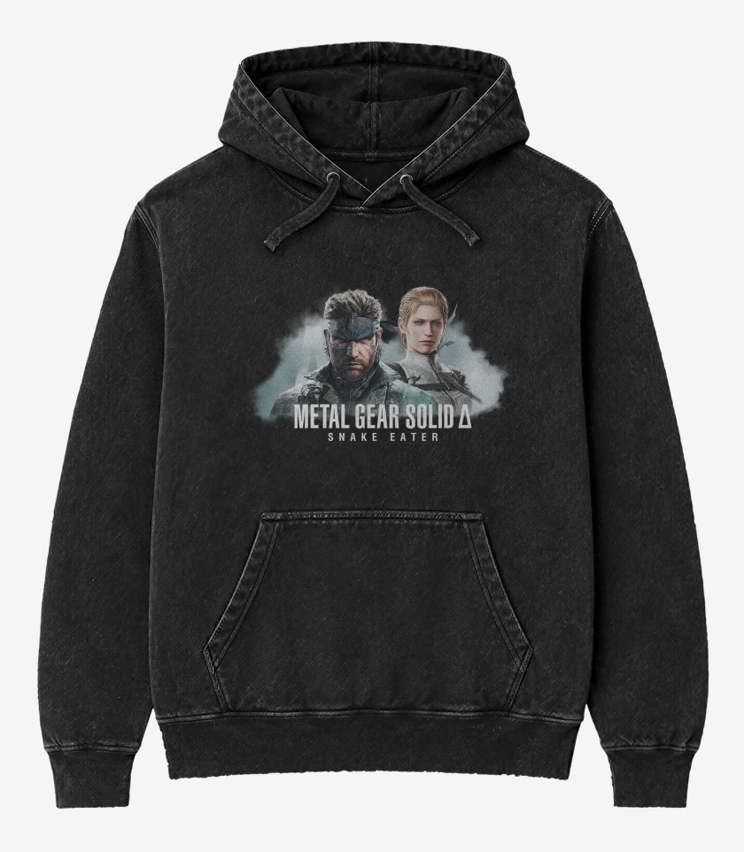 Poleron Canguro Acid Wash Negro de Metal Gear Solid Delta Snake Eater