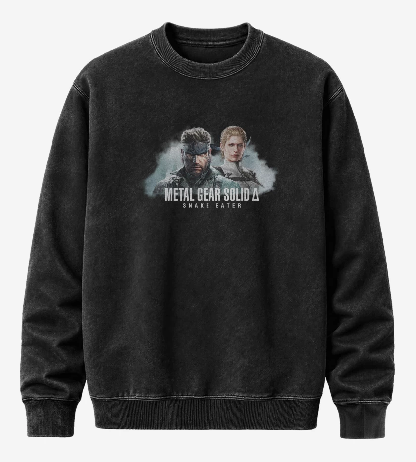 Poleron Polo Acid Wash Negro de Metal Gear Solid Delta Snake Eater