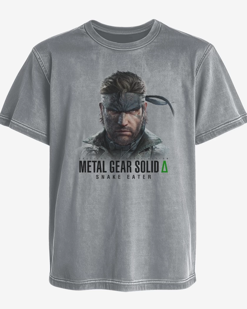 Polera desgastada Gris Melange de Metal Gear Solid Delta Snake