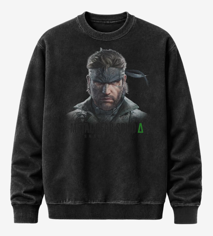 Poleron Polo Acid Wash Negro de Metal Gear Solid Delta Snake
