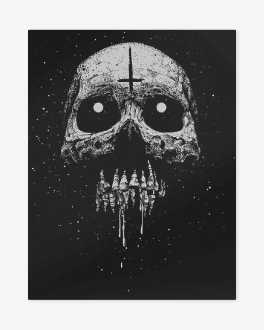 Print metalico Negro de Craneo Espacio