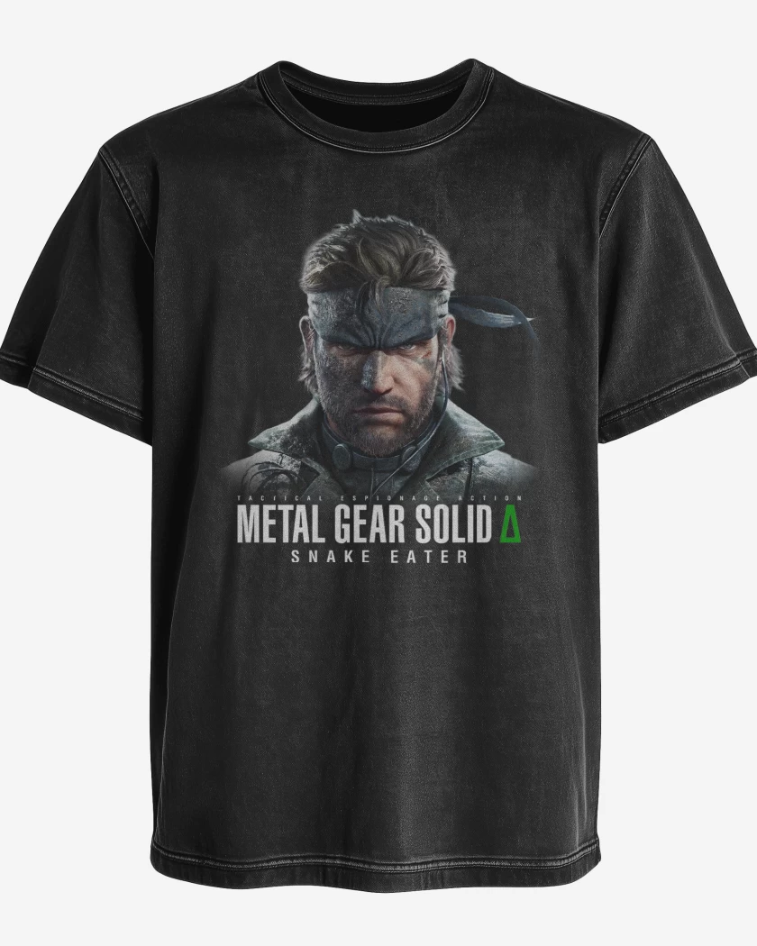 Polera desgastada Negro de Metal Gear Solid Delta Naked Snake