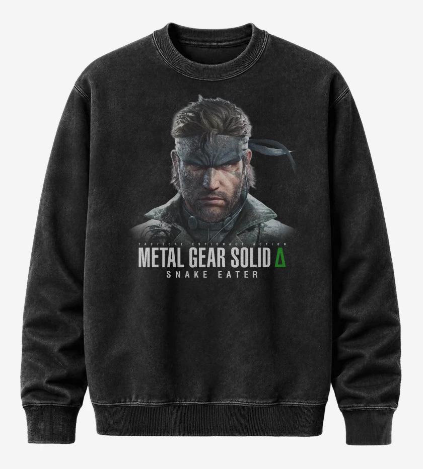 Poleron Polo Acid Wash Negro de Metal Gear Solid Delta Naked Snake