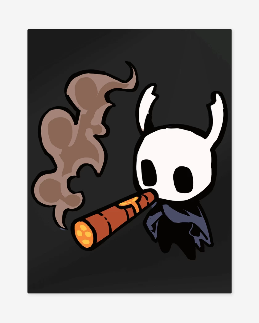 Print metalico Negro de Hollow Knight tabaquito