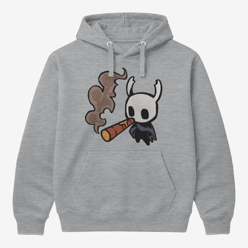 Polerón Canguro Gris Melange de Hollow Knight tabaquito