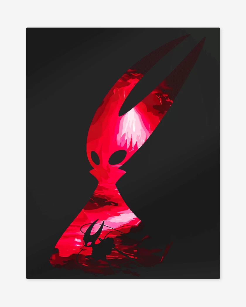 Print metalico Negro de Silksong Hornet