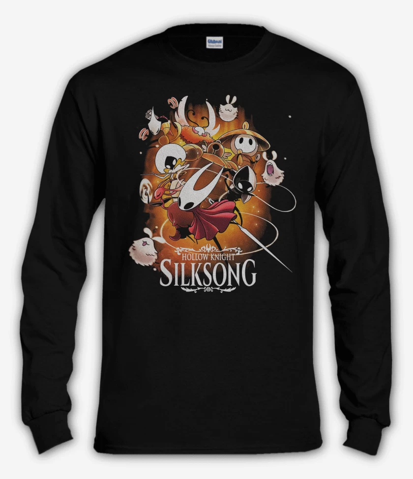 Polera manga larga Negro de Hollow Knight Silksong