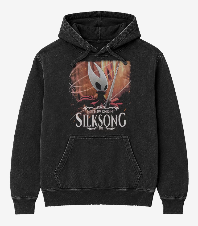 Poleron Canguro Acid Wash Negro de Silksong