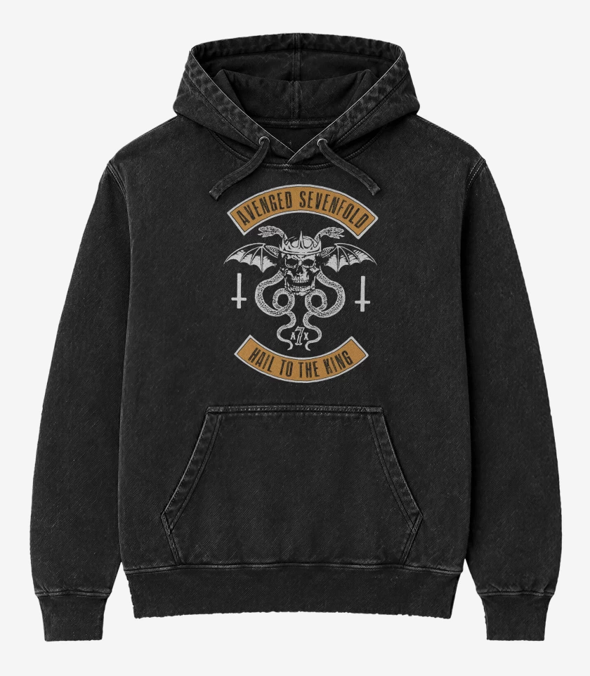 Poleron Canguro Acid Wash Avenged Sevenfold Hail to the King