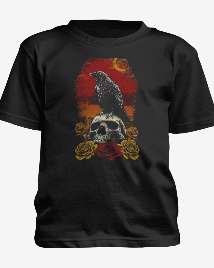 Polera de niño Negro de Crow and Skull
