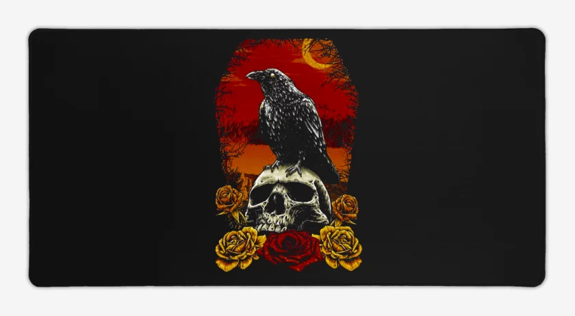 Mouse pad Gamer Negro de Crow and Skull