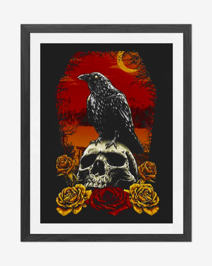 Cuadro decorativo Negro de Crow and Skull