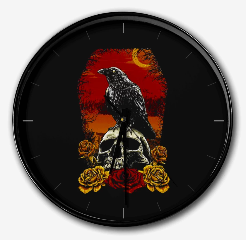 Reloj Negro de Crow and Skull