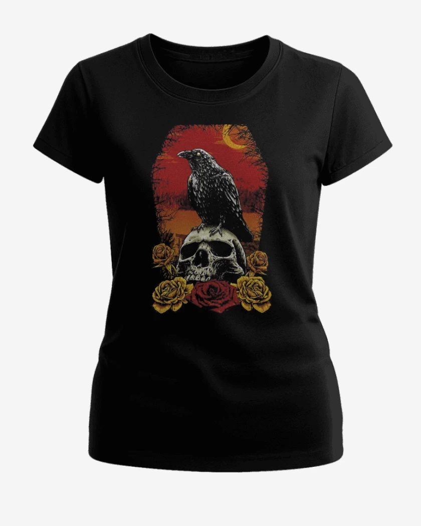 Polera de Mujer Negro de Crow and Skull