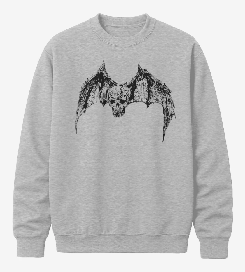 Poleron polo Gris Melange de Avenged Sevenfold Calavera Murcielago