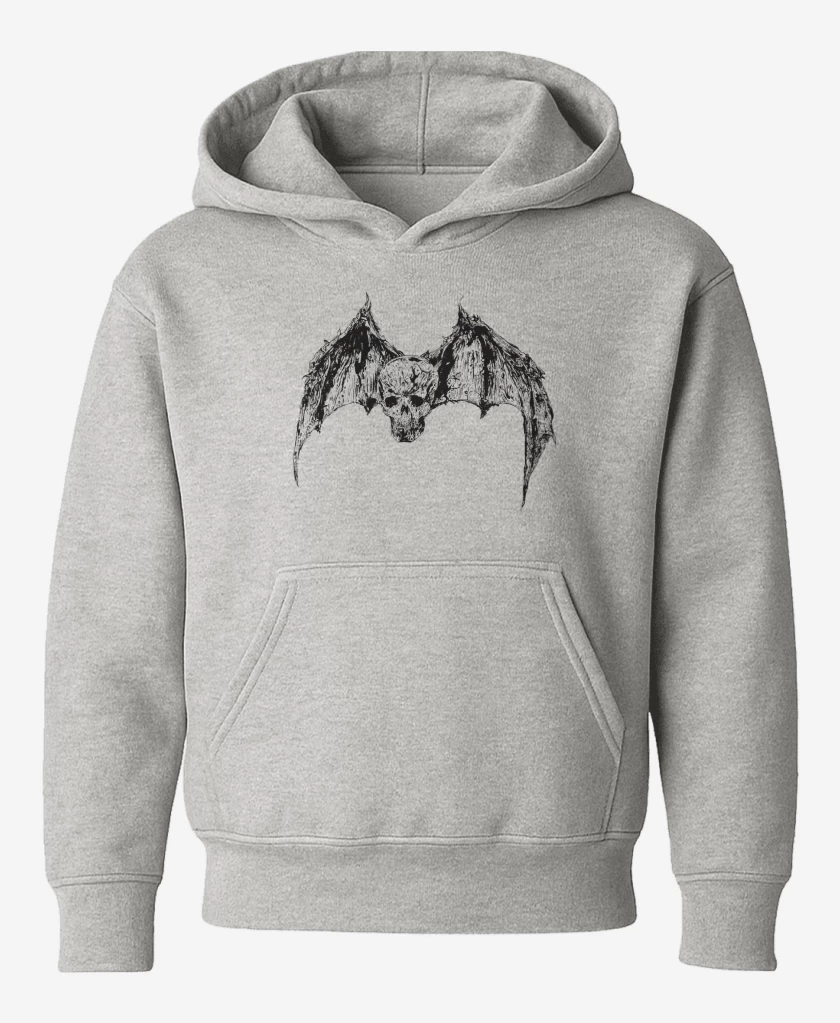 Poleron de niño Gris Melange de Avenged Sevenfold Calavera Murcielago