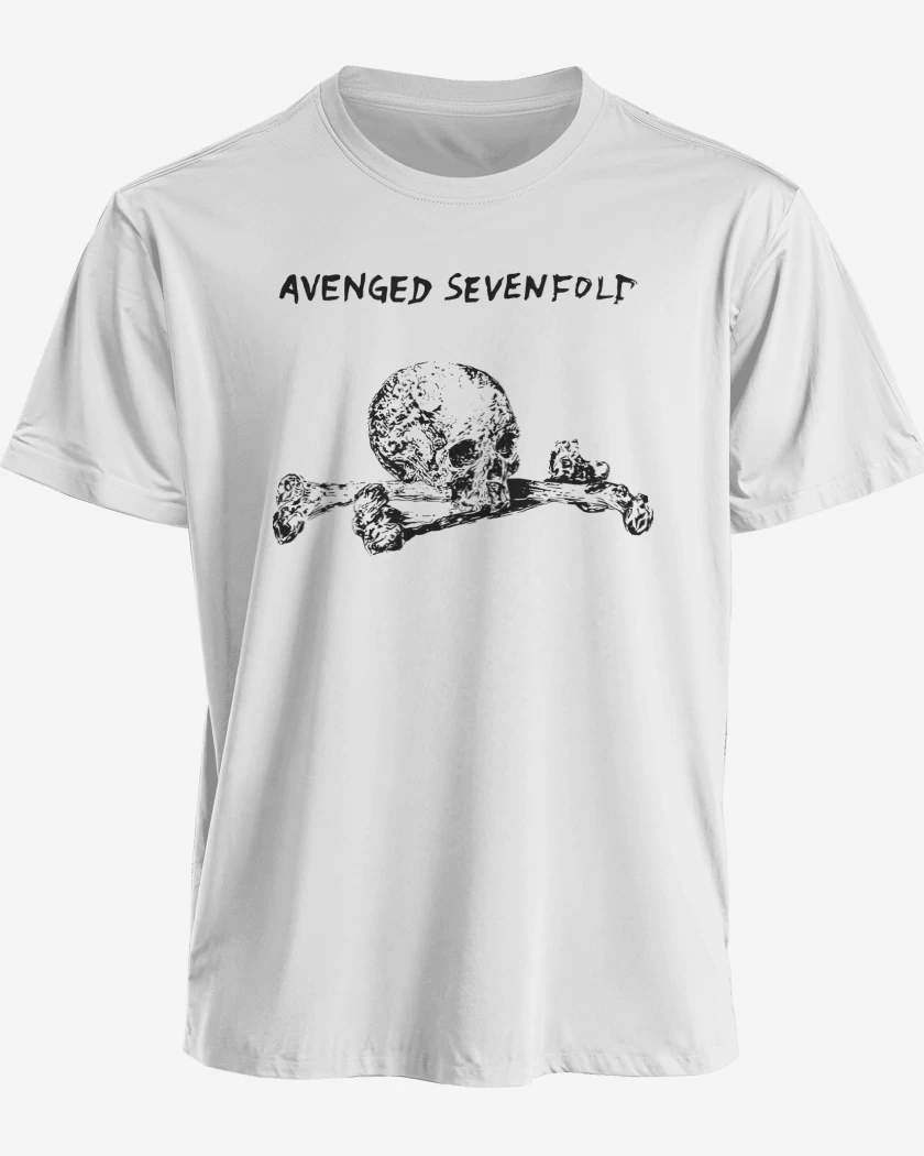 Polera premium Blanco de Avenged Sevenfold Skull