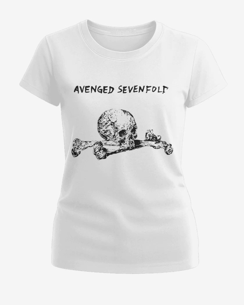 Polera de Mujer Blanco de Avenged Sevenfold Skull