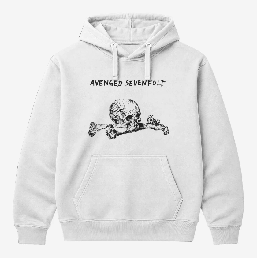 Polerón Canguro Blanco de Avenged Sevenfold Skull