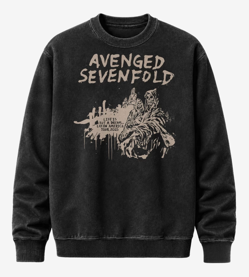 Poleron Polo Acid Wash Avenged Sevenfold Life is But a Dream CHILE